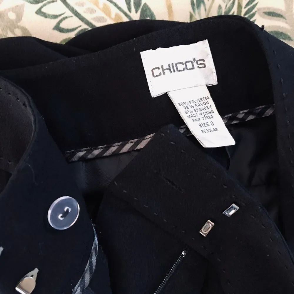 Chico’s Black Dress Trousers Pants 0 - Picture 4 of 4